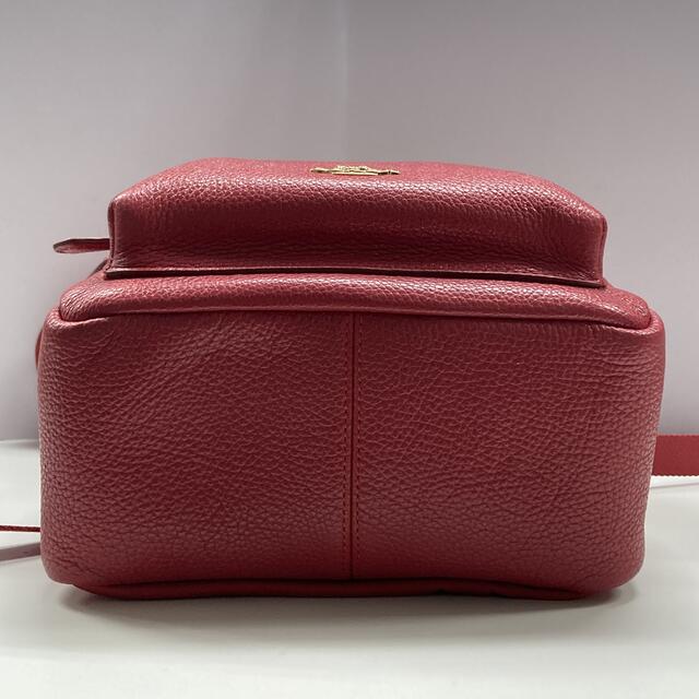 コーチ リュック ミニ チャーリー ペブルレザー F38263 赤 COACH