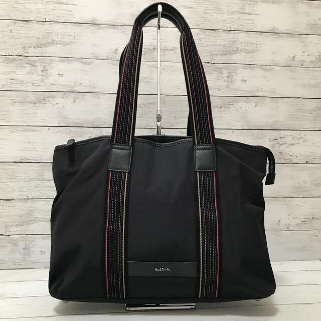 Paul Smith(ポールスミス)のポールスミス トートバッグ ブラック ナイロン ストライプ メンズのバッグ(トートバッグ)の商品写真