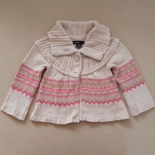 ベビーギャップ(babyGAP)の女の子　babyGAP　綿ニット　カーディガン　80cm(ニット/セーター)