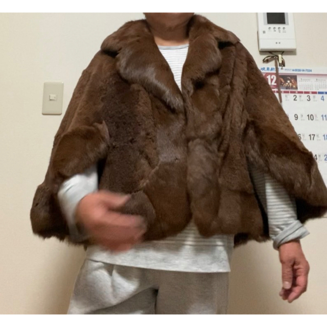 毛皮　マント レディースのジャケット/アウター(毛皮/ファーコート)の商品写真