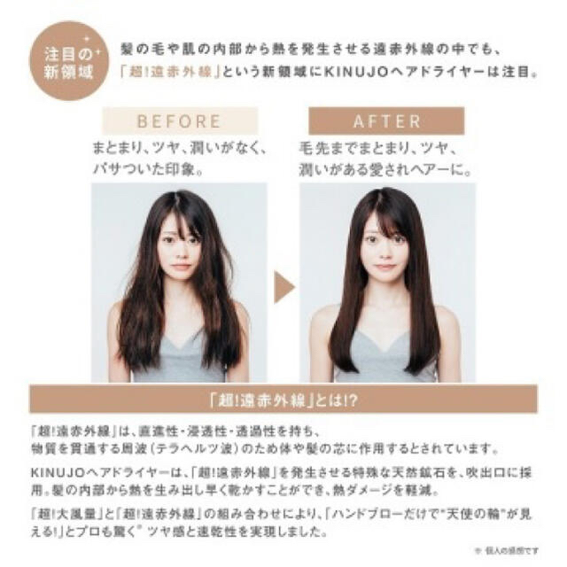 新品未使用　絹女ドライヤー　モカ スマホ/家電/カメラの美容/健康(ドライヤー)の商品写真