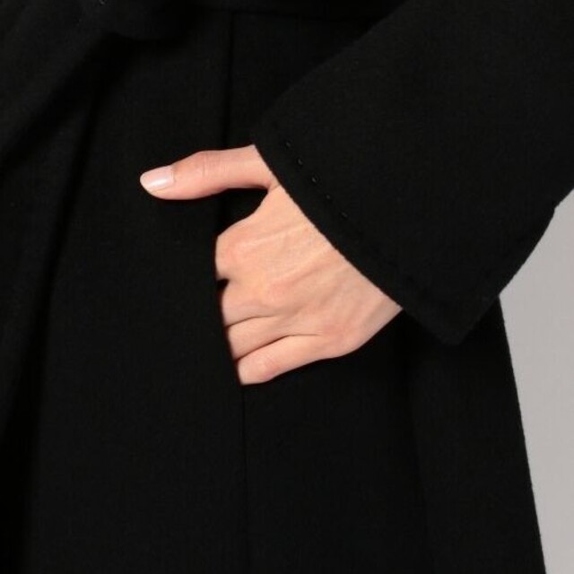 自由区(ジユウク)の自由区 カシミヤ100% ロングコート チェスターコート ブラック M レディースのジャケット/アウター(ロングコート)の商品写真