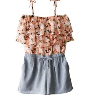 グレイル(GRL)の新品♡花柄ロンパース(ミニワンピース)