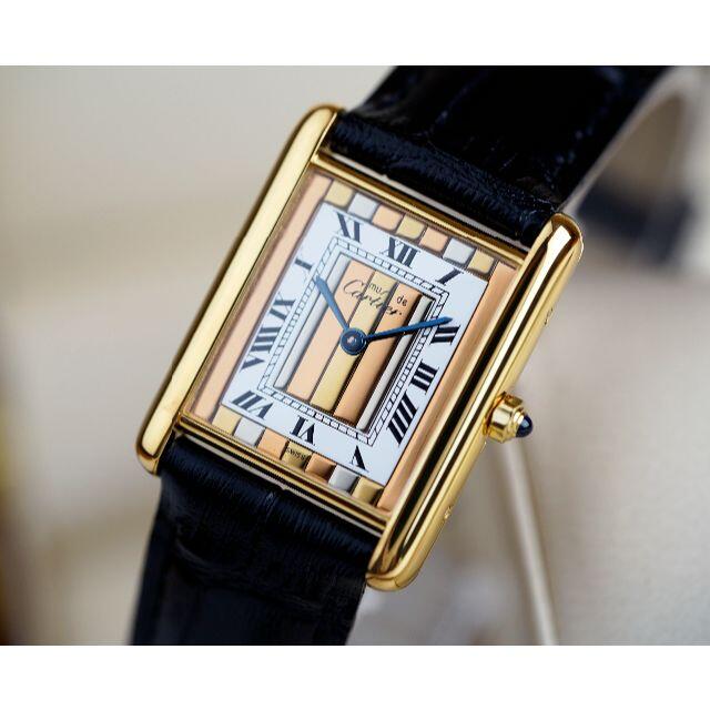 Cartier(カルティエ)の専用 美品 カルティエ マスト タンク スリーカラーゴールド ストライプ LM メンズの時計(腕時計(アナログ))の商品写真