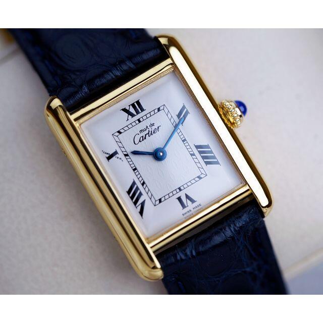 美品 カルティエ マスト タンク ホワイト ローマン SM Cartier