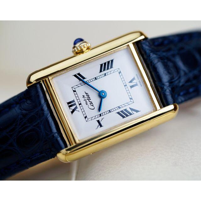 美品 カルティエ マスト タンク ホワイト ローマン SM Cartier