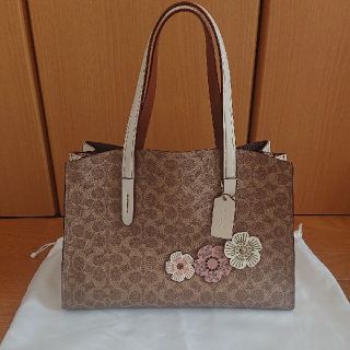 値下げ：ＣＯＡＣＨ　リバーシブル トートバッグ カモフラ 総レザー ブラウン