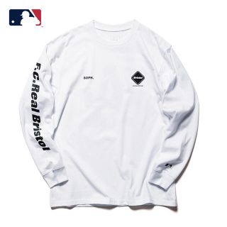 FCRB MLB TOUR L/S B&W BIG TEAM LOGO TEE - Tシャツ/カットソー(七分