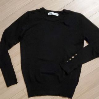 ザラ(ZARA)のZARA ラウンドネックセーター　黒(ニット/セーター)