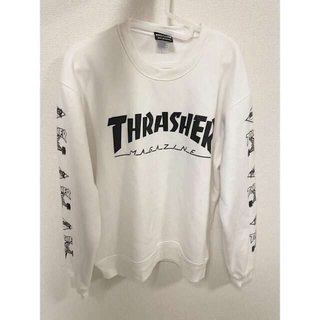 THRASHER 白　パーカー　トレーナー　超美品