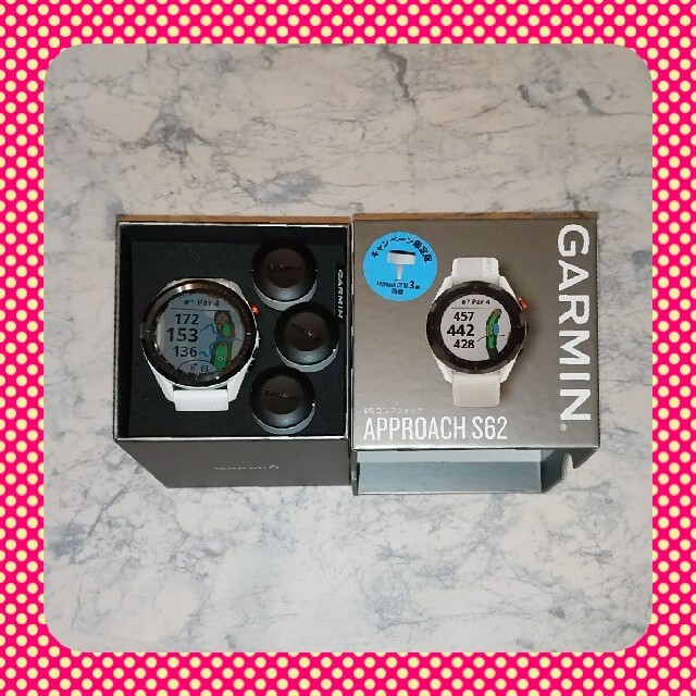 GARMIN ガーミン Approach S62 ホワイト CT10×3 セットGPSゴルフナビ