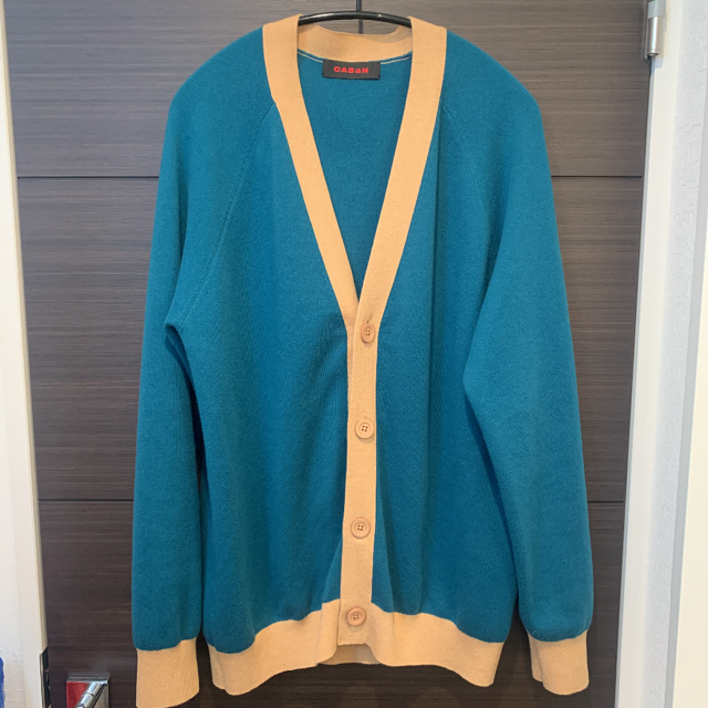 ¥41,800◆CABaN◆コットンカシミヤバイカラーVネックカーディガン　L