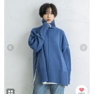 ユニクロ(UNIQLO)の新品未使用品　シエナ　CIENA ブルー　ニット(ニット/セーター)