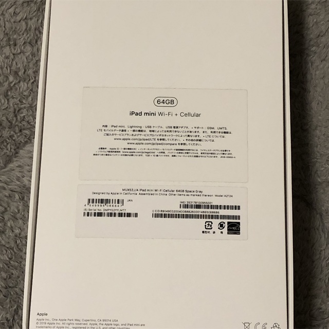 iPad mini 第5世代 64GB セルラー　スペースグレイ 1