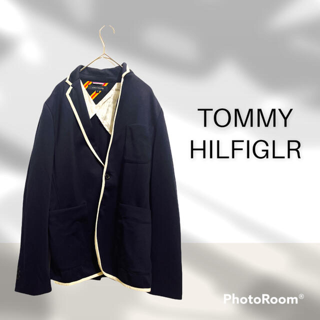 TOMMY HILFIGER(トミーヒルフィガー)のTOMMY HILFIGLR テーラードジャケット ネイビー M メンズのジャケット/アウター(テーラードジャケット)の商品写真