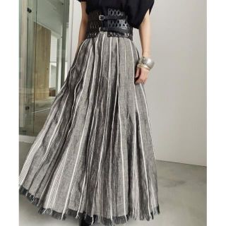 アメリヴィンテージ(Ameri VINTAGE)のAMERI LINEN STRIPE SKIRT(ロングスカート)