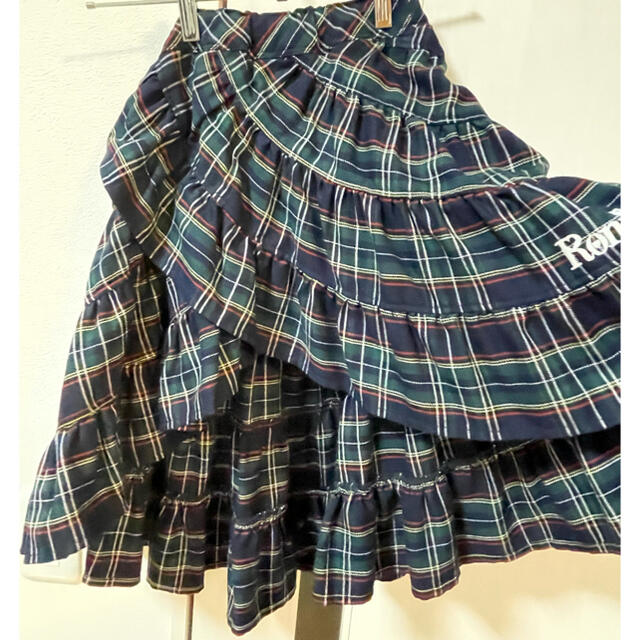 RONI(ロニィ)のRONI  チェック柄　アシンメトリーフリルスカート　ML 137〜146  キッズ/ベビー/マタニティのキッズ服女の子用(90cm~)(スカート)の商品写真