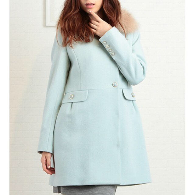 MIIA(ミーア)のMIIA FOX衿ウールコート レディースのジャケット/アウター(ロングコート)の商品写真