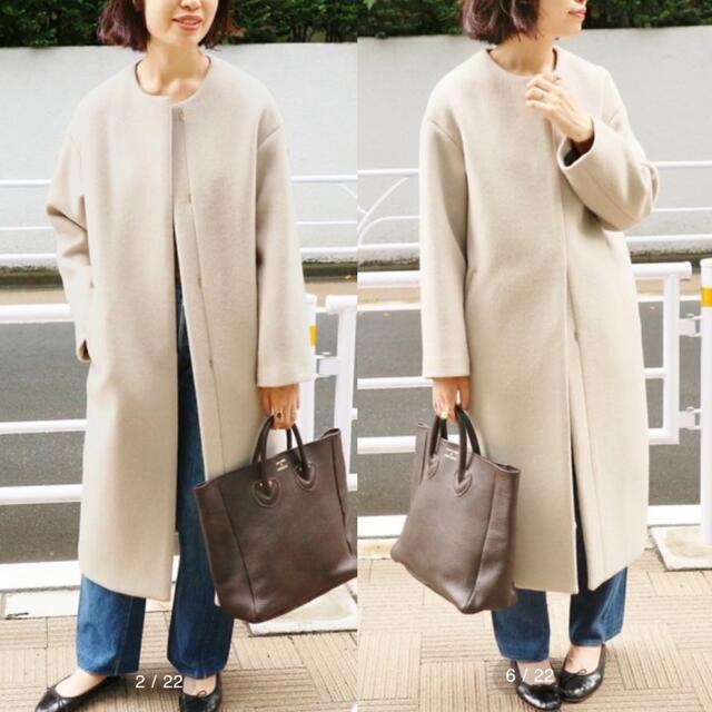 2018AW ラムウールノーカラーロングコート