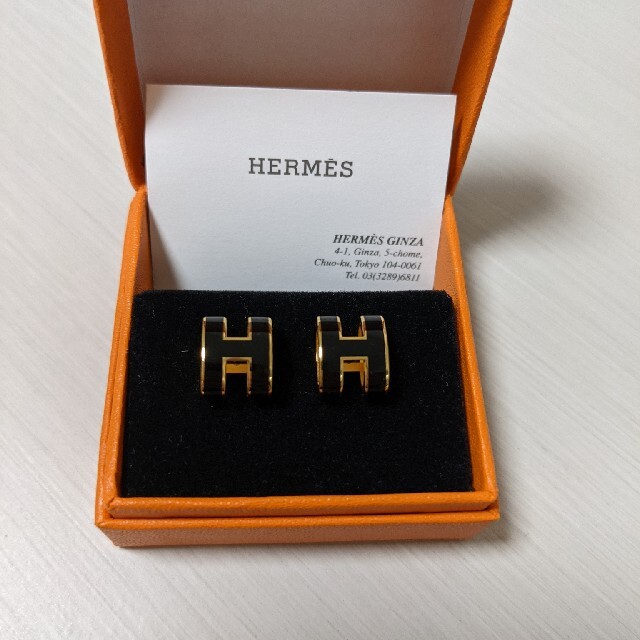 Hermes(エルメス)の美品♡HERMES　エルメス　ポップ　ピアス　黒 レディースのアクセサリー(ピアス)の商品写真