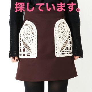 mame - mame kurogouchi コード刺繍 ミニスカート ブラウンの通販｜ラクマ