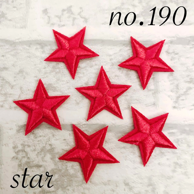 [190] 　星　ピンク　ワッペン　5枚セット ハンドメイドの素材/材料(各種パーツ)の商品写真