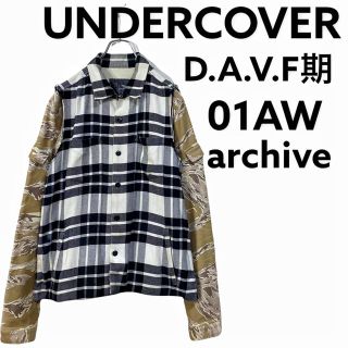 アンダーカバー(UNDERCOVER)の【レア】アンダーカバー チェック シャツ ドッキング カモフラ ブルゾン L(ブルゾン)