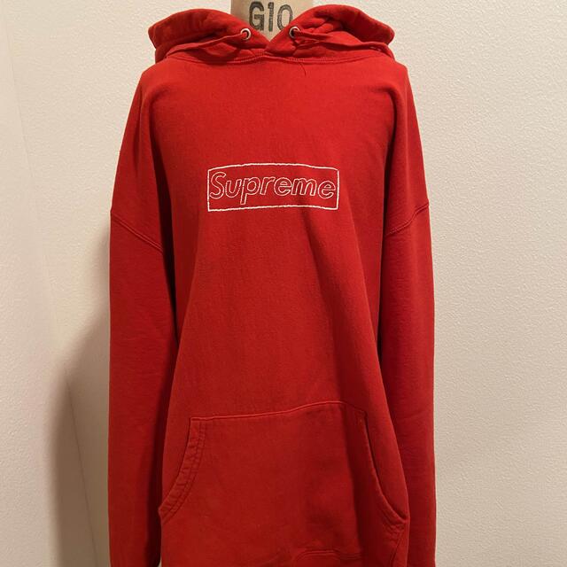 緑S supreme KAWS Chalk Logo Hooded パーカー