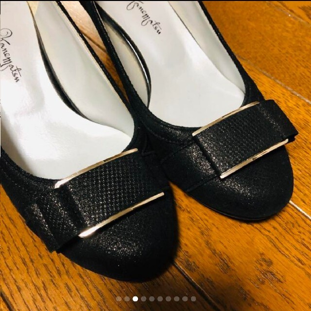 【美品】イング (21.5) パンプス フラット フラワー 飾り 希少デザイン