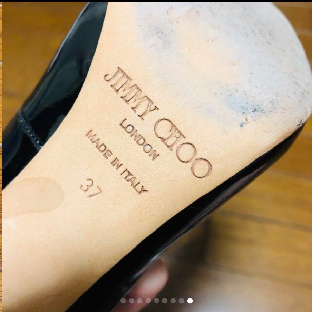 JIMMY CHOO(ジミーチュウ)のジミーチュウ　ハイヒールパンプス　エナメルブラック　黒37 レディースの靴/シューズ(ハイヒール/パンプス)の商品写真