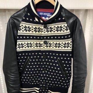 JUNYA WATANABE MAN レザー　ニット切替　スタジャン