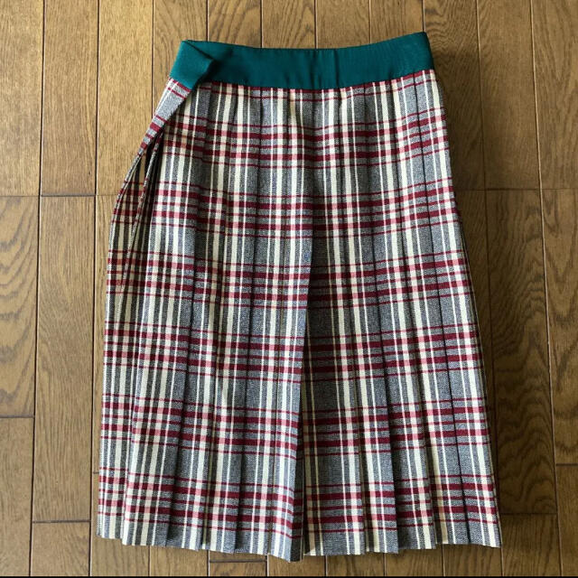 drawer ドゥロワー チェック ラップスカート