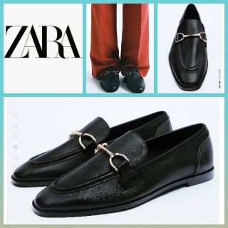 ザラ(ZARA)のソフト フラットレザー ローファー ZARA(ローファー/革靴)