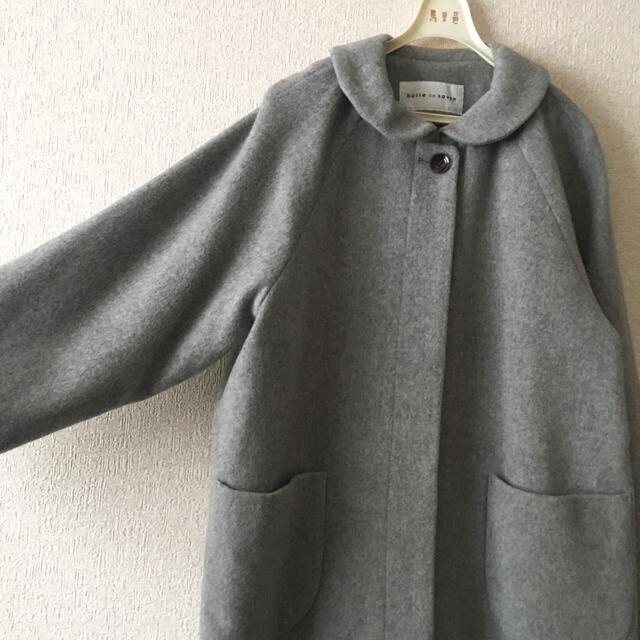 美品　20AW　bulle de savon　丸襟ウールコート　グレー　ゆったり 3