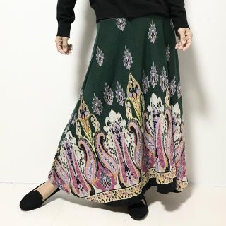 【新品】あったか起毛ストレッチ素材アジアンロングスカート(ロングスカート)