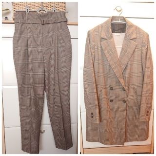ザラ(ZARA)のZARA スーツ上下セット ロング丈ジャケット＆ハイウエストパンツ(セット/コーデ)