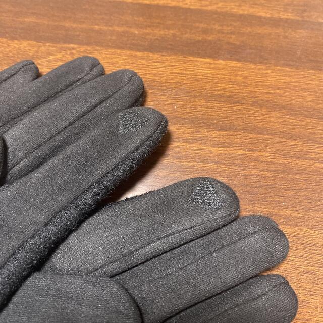 【新品】レディース　手袋　あったかグローブ　パール風　黒　ブラック レディースのファッション小物(手袋)の商品写真