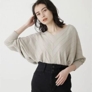 アズールバイマウジー(AZUL by moussy)のアズールバイマウジーBIAS RIB LOOSE KNIT(ニット/セーター)