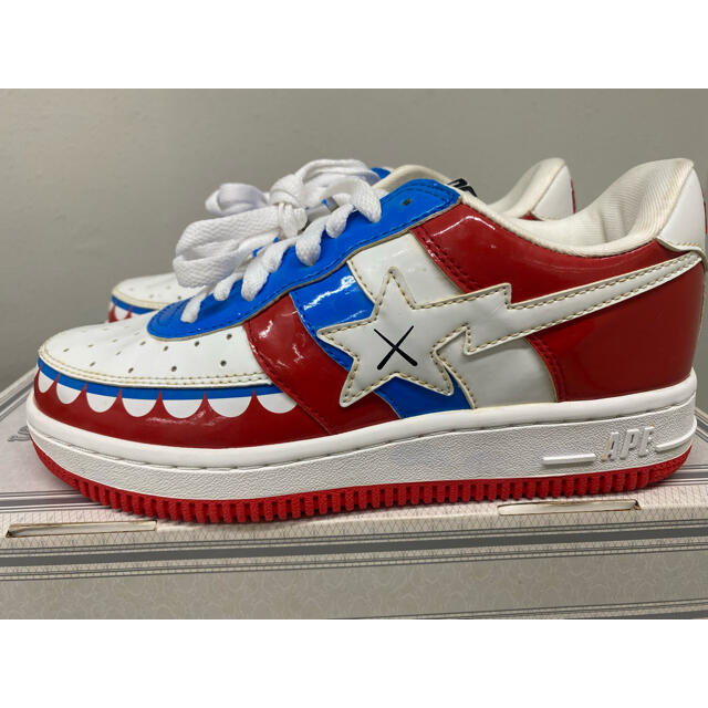 マリナボーダー ☆新品☆ APE bapesta ホワイト ブラック レザー 26cm
