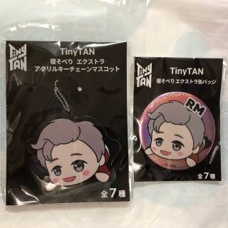 ボウダンショウネンダン(防弾少年団(BTS))のTinyTAN 寝そべり　エクストラアクリルチェーンマスコット、缶バッジ　RM(アイドルグッズ)