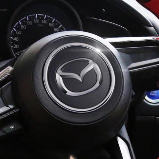 cx5・cx8・cx3等 ハンドルステアリングセンターリングメッキガーニッシュ(車内アクセサリ)