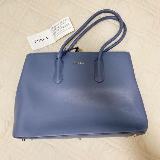 フルラ(Furla)の【美品】FURLA バッグ くすみブルー(グレージュ？)(トートバッグ)