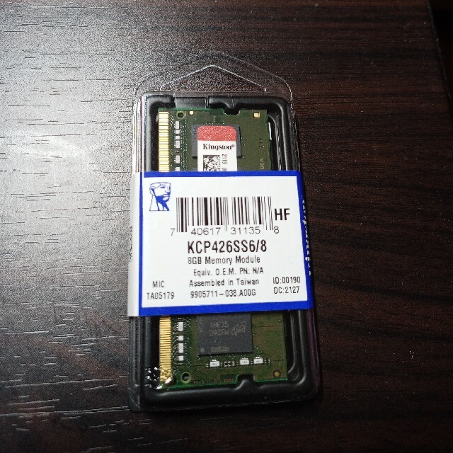 Kingston ノートPC用メモリ DDR4 2666MHz 8GB