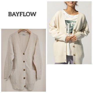 ベイフロー(BAYFLOW)の今季 BAYFLOW ベイフロー リブワイドニットカーディガン トップス 長袖(カーディガン)