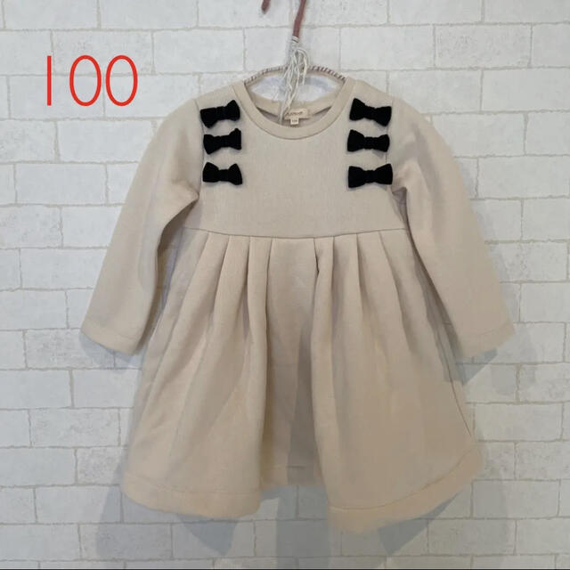 HusHush(ハッシュアッシュ)のHusHusH 裏起毛ワンピ 100 キッズ/ベビー/マタニティのキッズ服女の子用(90cm~)(ワンピース)の商品写真