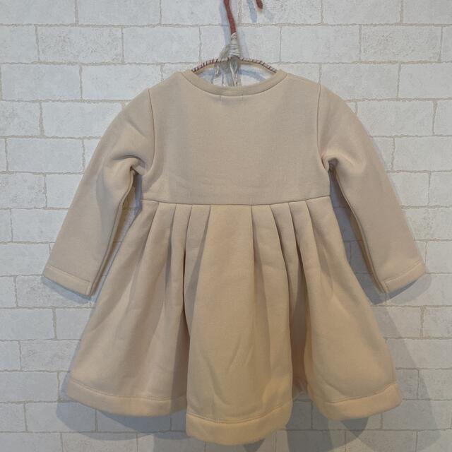 HusHush(ハッシュアッシュ)のHusHusH 裏起毛ワンピ 100 キッズ/ベビー/マタニティのキッズ服女の子用(90cm~)(ワンピース)の商品写真