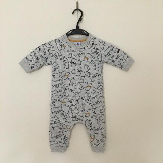 プチバトー(PETIT BATEAU)のスウェットロンパース　74cm  プチバトー(ロンパース)