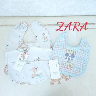 ザラ(ZARA)の新品未使用 ZARA ザラ バンビ ミッキー ディズニー スタイ(ベビースタイ/よだれかけ)