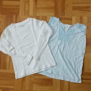 ユニクロ(UNIQLO)のUNIQLO長袖シャツ130cm＆ノースリーブ140cm(Tシャツ/カットソー)