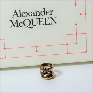 新品Alexander McQueenスカルイヤーカフ2連イヤリングピアス片耳用内側にロゴ入り